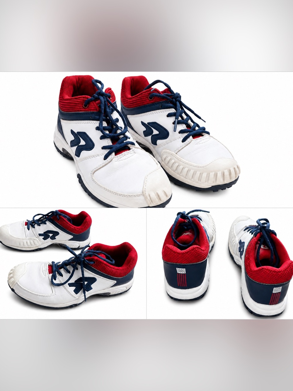 Rip-It Woman’s Softball Pitching Toe Protection 8.5 Red, White, & Blue